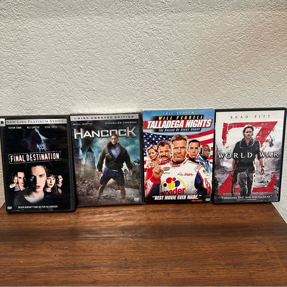 Lot Of 4 DVDs - Final Destination, Hancock, Talladega Nights, World War Z
